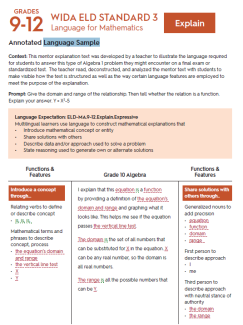 WIDA math 3 fact sheet